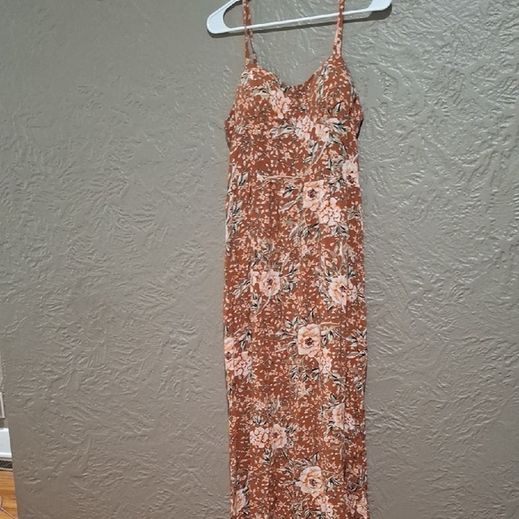 Lily Rose Strapless Floral Dress in Orange and Pink Sise XL - Picture 5 of 9